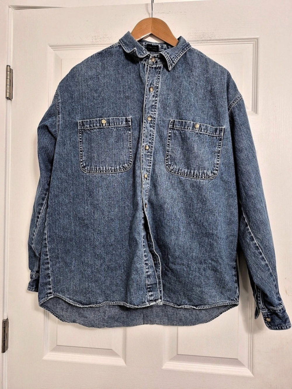 America Perry Ellis Men's Cotton Denim Shirt Size Large